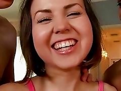 Teen cutie in nasty anal threesome action