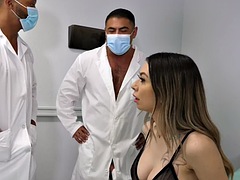 Bisexual MILF fucked in hospital threesome by bisexual doctors