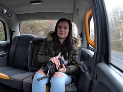 Bigtitted car bae gets her wet pussy fucked by a big white cock