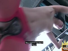 Real amateur tease flashes outdoor an invites to public fuck