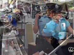 Busty gorgeous police officer pawns her ass for cash and gets her pussy fucked