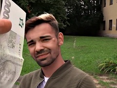 Seduced European gay fucked outdoors in the forest in the anal hole