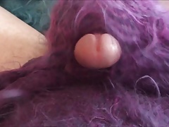 Cum on Fluffy Mohair From Germany