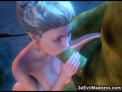 3D Elf Princess Ravaged by Orc!
