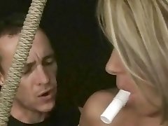Compelling blonde bitch screams so loud while receiving a punishment